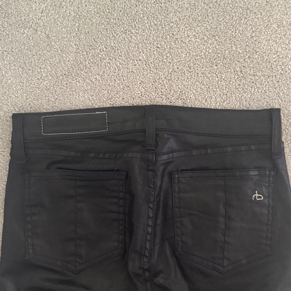 Rag & Bone The Zip Coated Black Skinny Jeans Size 24 - Picture 6 of 13